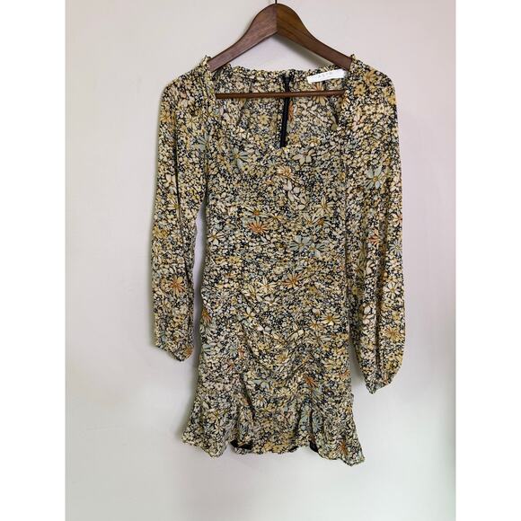 Astr The Label Womens Marcella Printed Ruched Ruffled Mini Dress XS - Picture 2 of 5